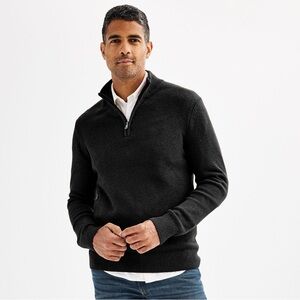 Men's Sonoma Goods For Life® Quarter-Zip Sweater - Black Medium